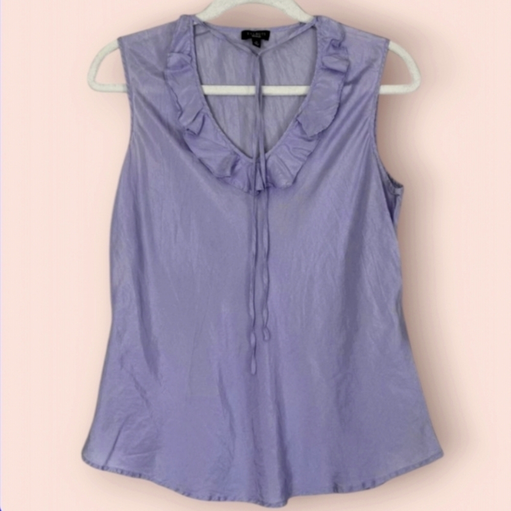 100% Silk Talbots Sleeveless Top 12 P Lavender Old Money Aesthetic Fairy - Picture 1 of 4